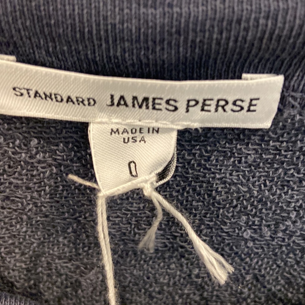 NWT standard James Perse navy m size 0 VINTAGE FRENCH TERRY RELAXED SWEATSHIRT - Picture 4 of 7